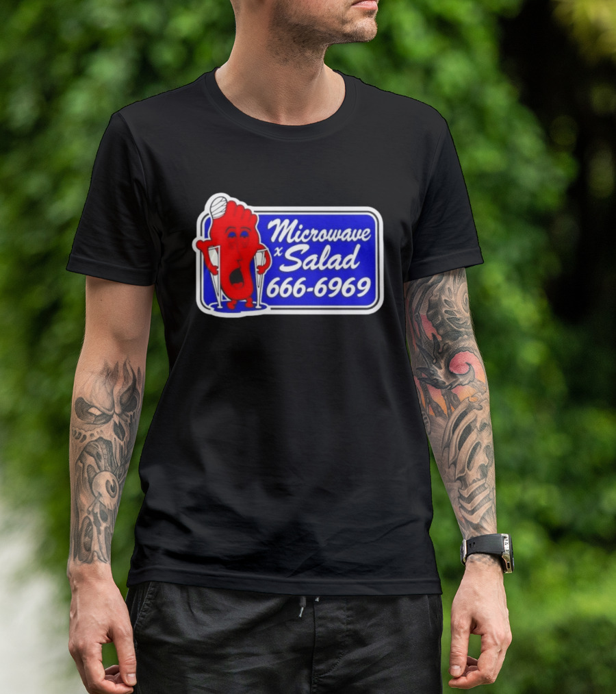 Microwave X Salad 666 6969 Red Foot With Crutches T-Shirt
