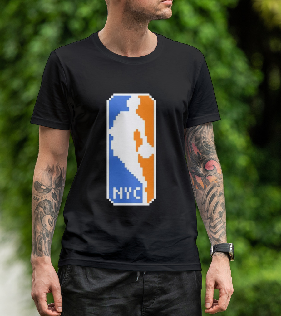 NYC NBA Pixel Logo Basketball T-Shirt