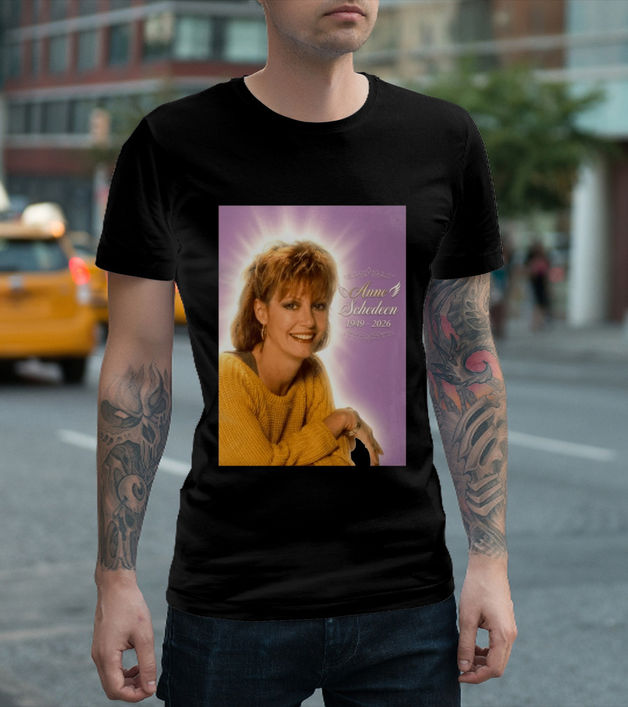 Anne Schedeen 1949 2026 Memorial Image With Angel Wings T-Shirt
