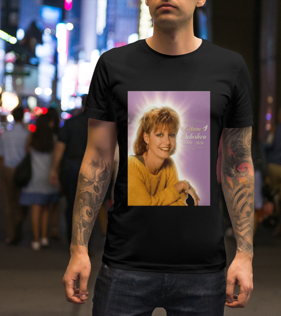 Anne Schedeen 1949 2026 Memorial Image With Angel Wings T-Shirt