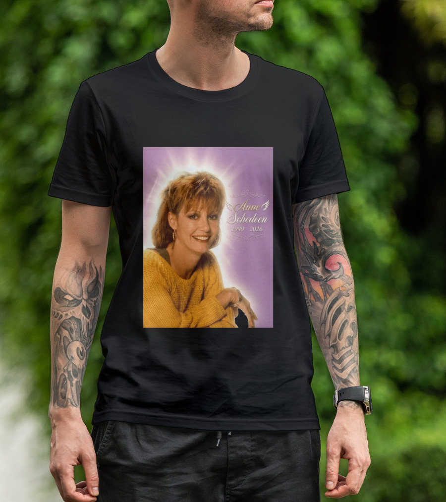 Anne Schedeen 1949 2026 Memorial Image With Angel Wings T-Shirt