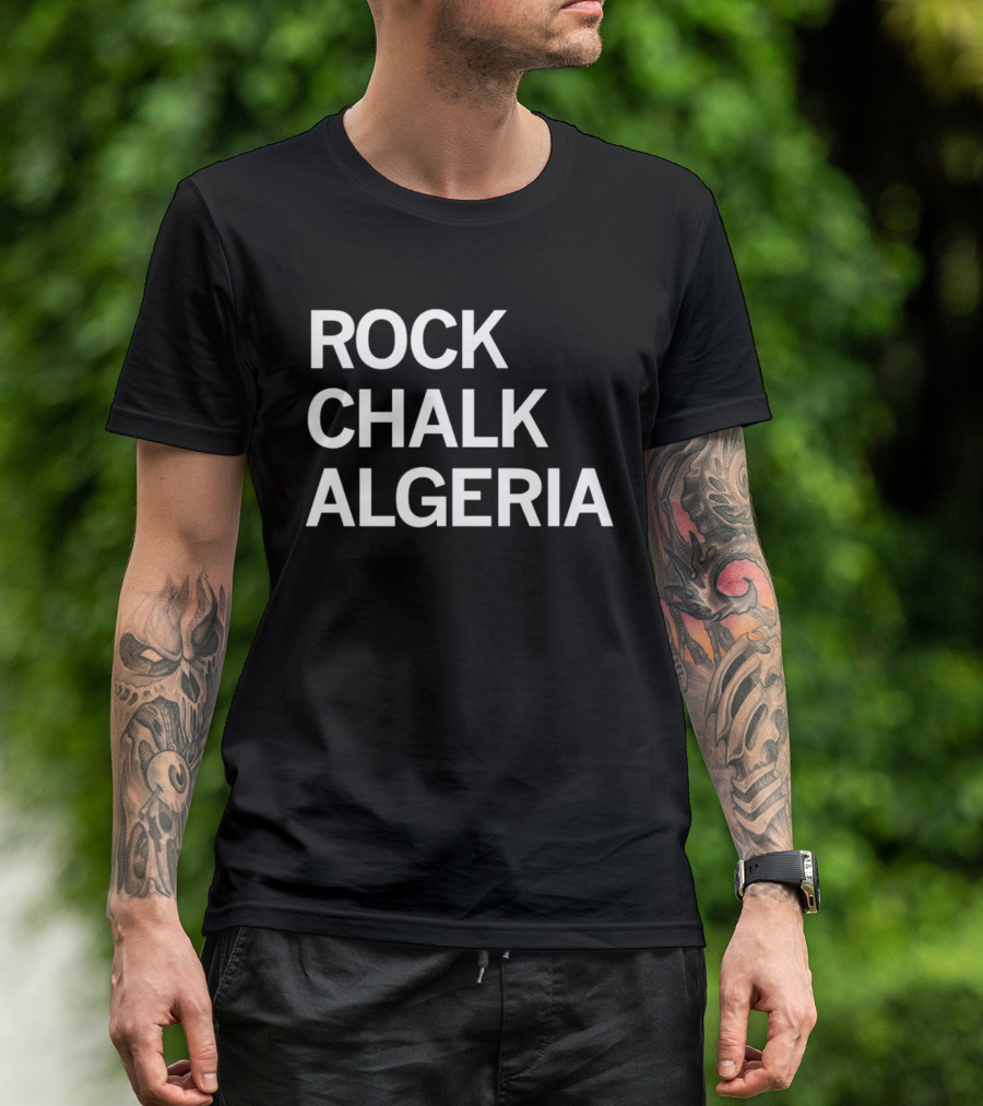 Rock Chalk Algeria Bold White T-Shirt