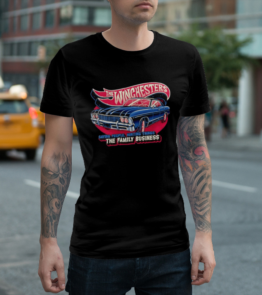 The WINGHESTERS Saving People Hunting Things The Family Business Supernatural Car T-Shirt