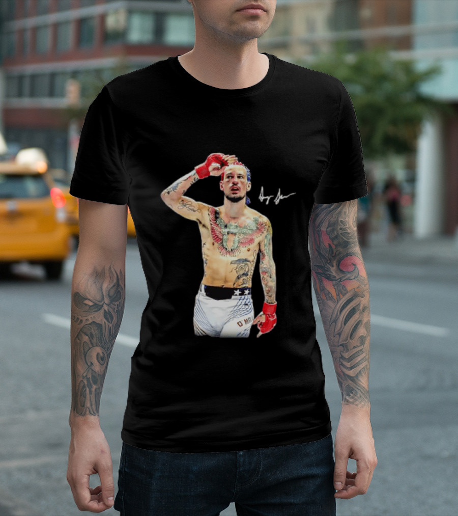 Sean O'Malley UFC MMA Fighter Autographed Pose T-Shirt