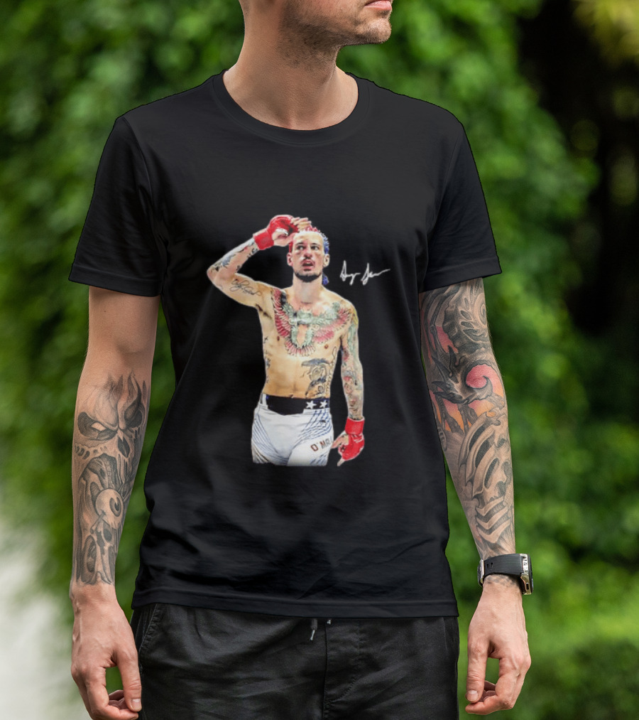 Sean O'Malley UFC MMA Fighter Autographed Pose T-Shirt