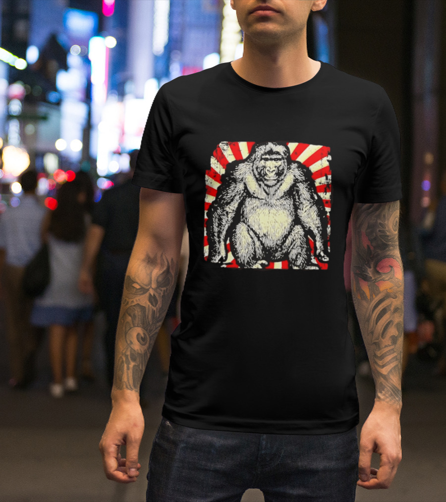 Silverback Gorilla Sunburst Wildlife Nature Animal T-Shirt