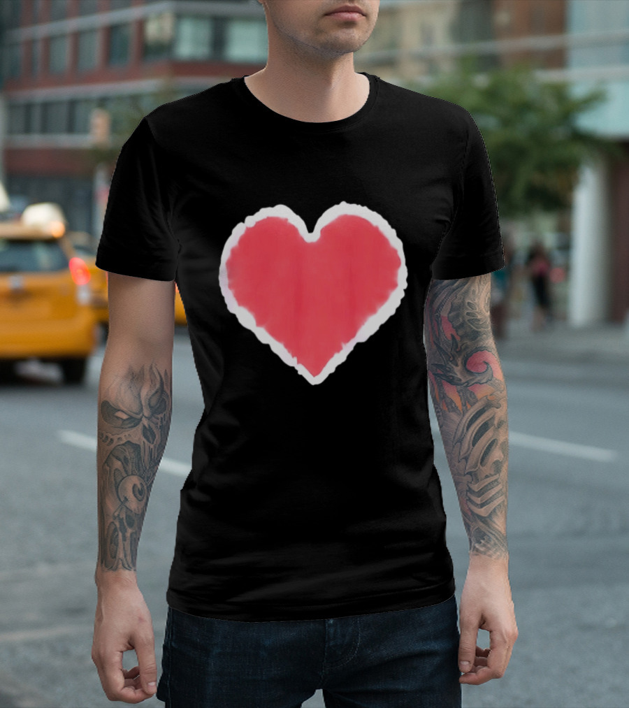 Tie Dye Heart Red Paint Splash T-Shirt