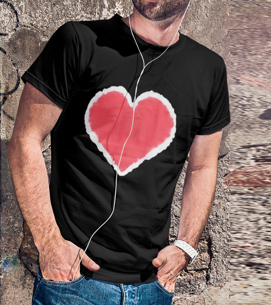 Tie Dye Heart Red Paint Splash T-Shirt