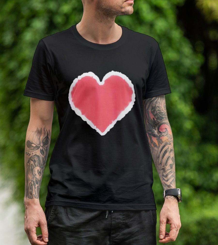 Tie Dye Heart Red Paint Splash T-Shirt