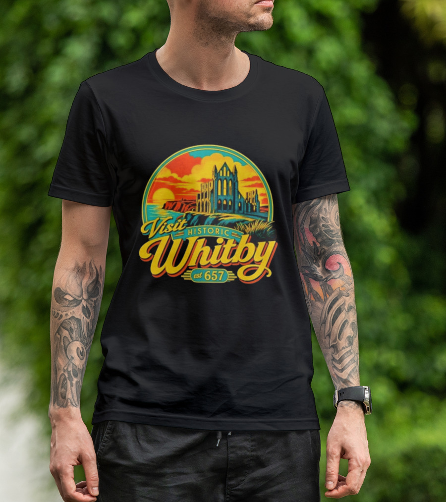 Visit Historic Whitby Abbey North Yorkshire England Est 657 T-Shirt