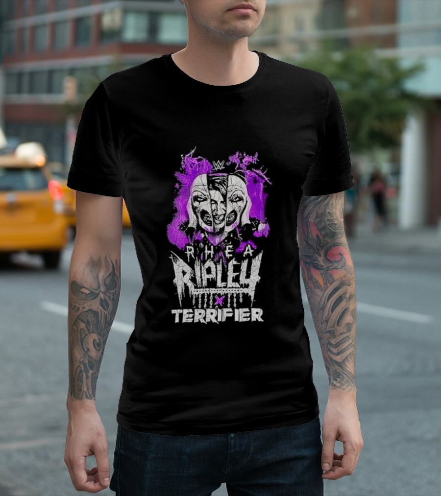 Rhea Ripley Terrifier Split Mask Purple WWE T-Shirt