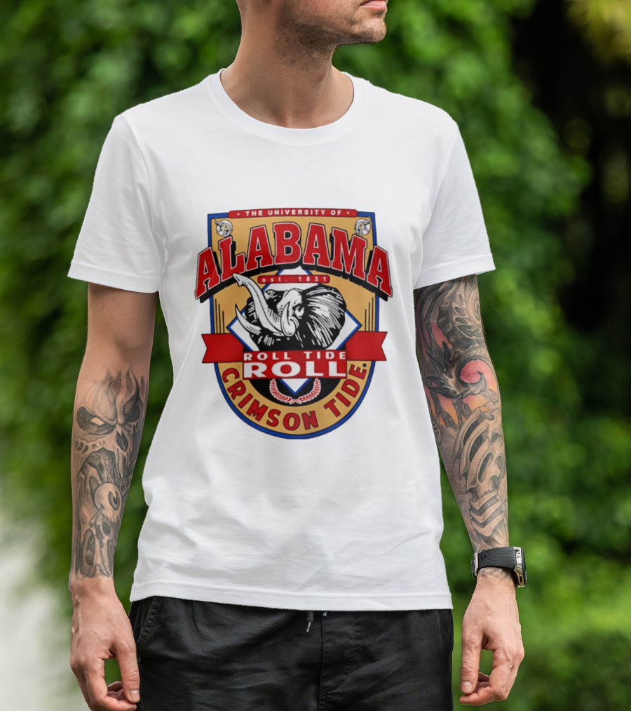 The University Of Alabama Crimson Tide Est 1831 Roll Tide Roll Elephants T-Shirt