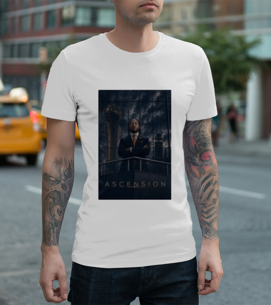 Ascension Jalen Brunson 2026 NBA Champs Trophy Victory Skyline T-Shirt