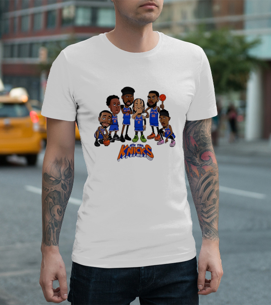 Jalen Brunson Mitchell Robinson RJ Barrett Julius Randle New York Knicks Legends NBA 2026 Caricature T-Shirt