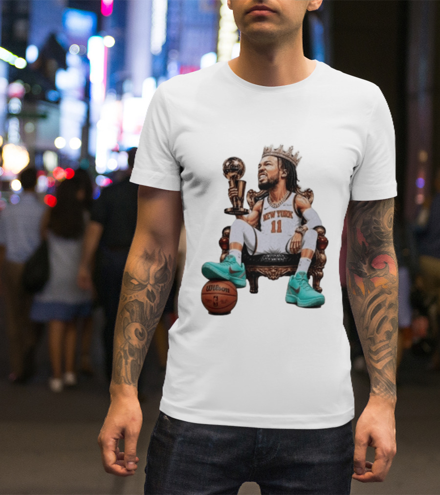 Jalen Brunson New York Crown Trophy Basketball Wilson T-Shirt