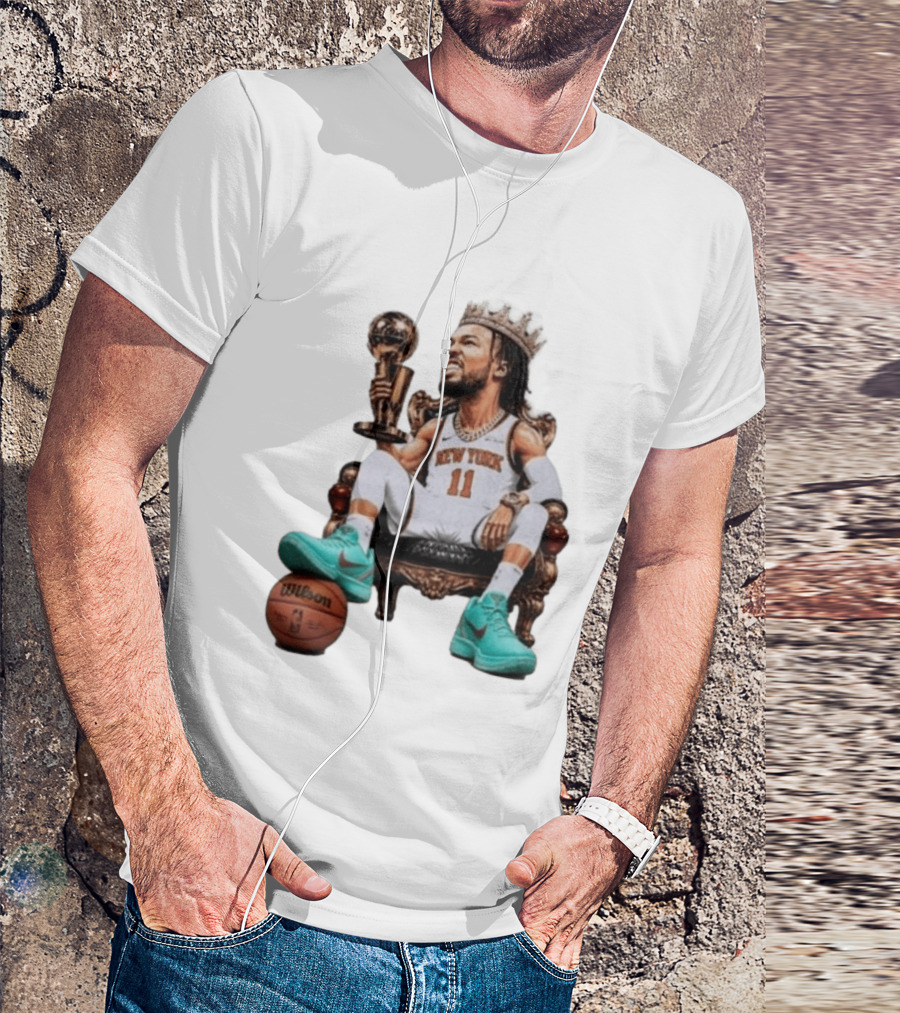 Jalen Brunson New York Crown Trophy Basketball Wilson T-Shirt