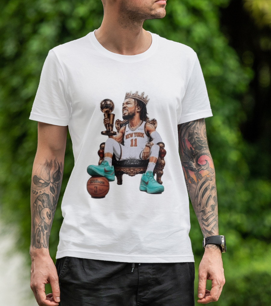 Jalen Brunson New York Crown Trophy Basketball Wilson T-Shirt