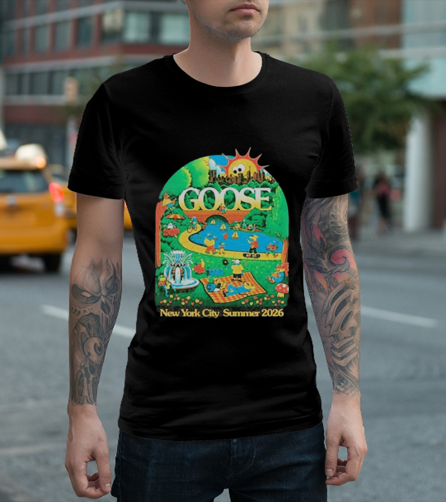Goose New York City Central Park Summer 2026 Fun Scene T-Shirt