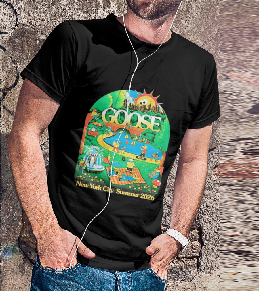 Goose New York City Central Park Summer 2026 Fun Scene T-Shirt