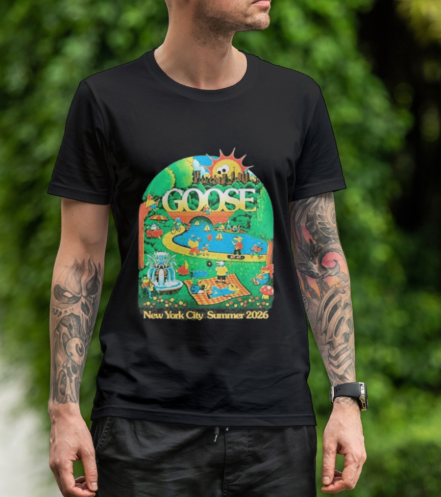Goose New York City Central Park Summer 2026 Fun Scene T-Shirt