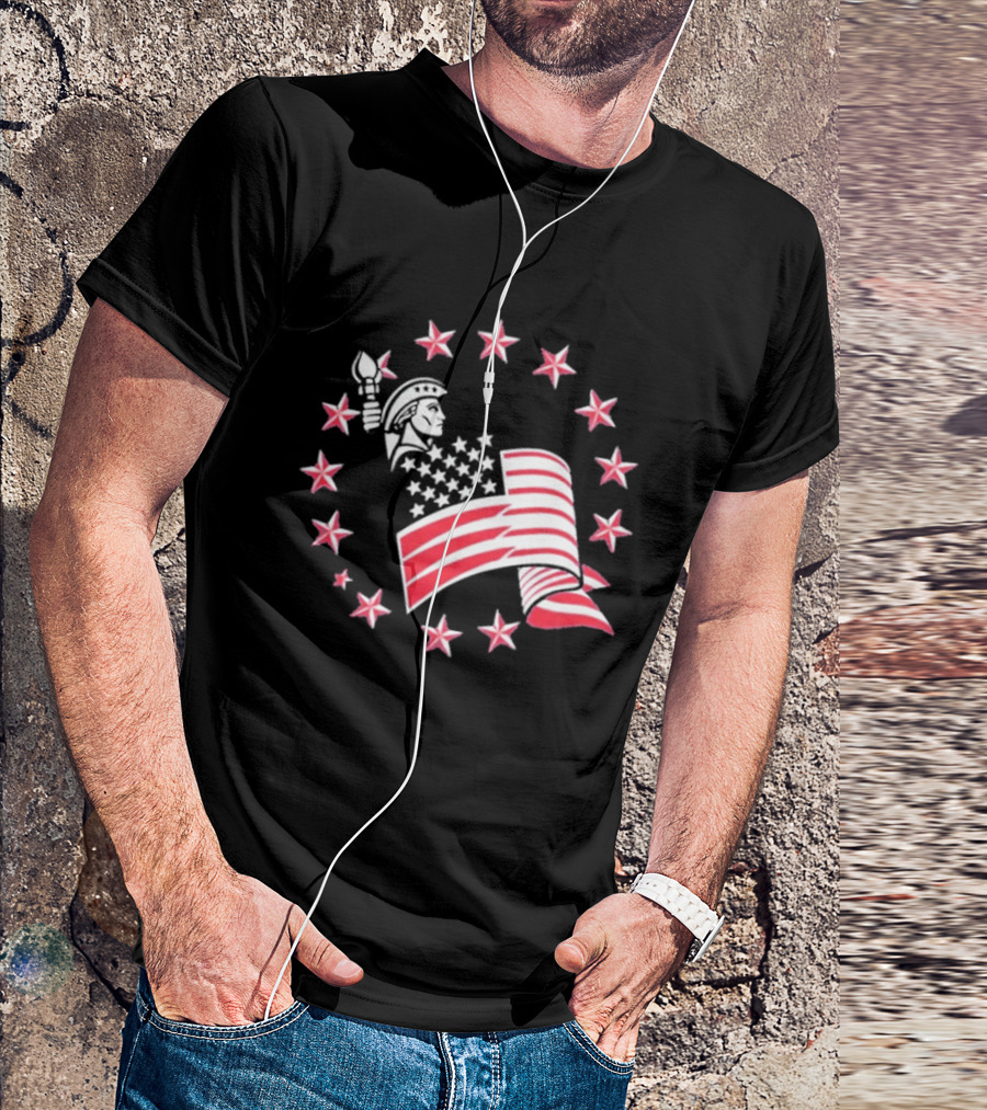 Patriotic Lady Liberty American Flag Stars USA Pride T-Shirt