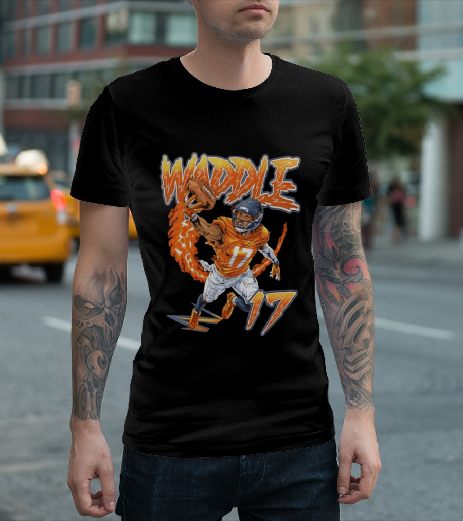 Waddle Number 17 Miami Football Player T-Shirt
