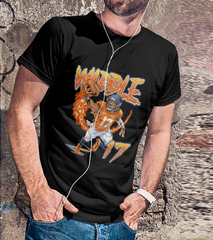 Waddle Number 17 Miami Football Player T-Shirt