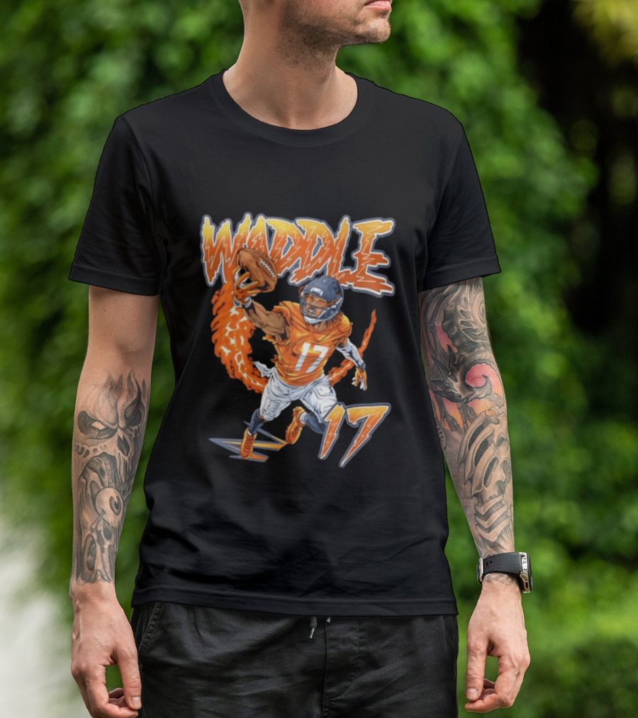 Waddle Number 17 Miami Football Player T-Shirt