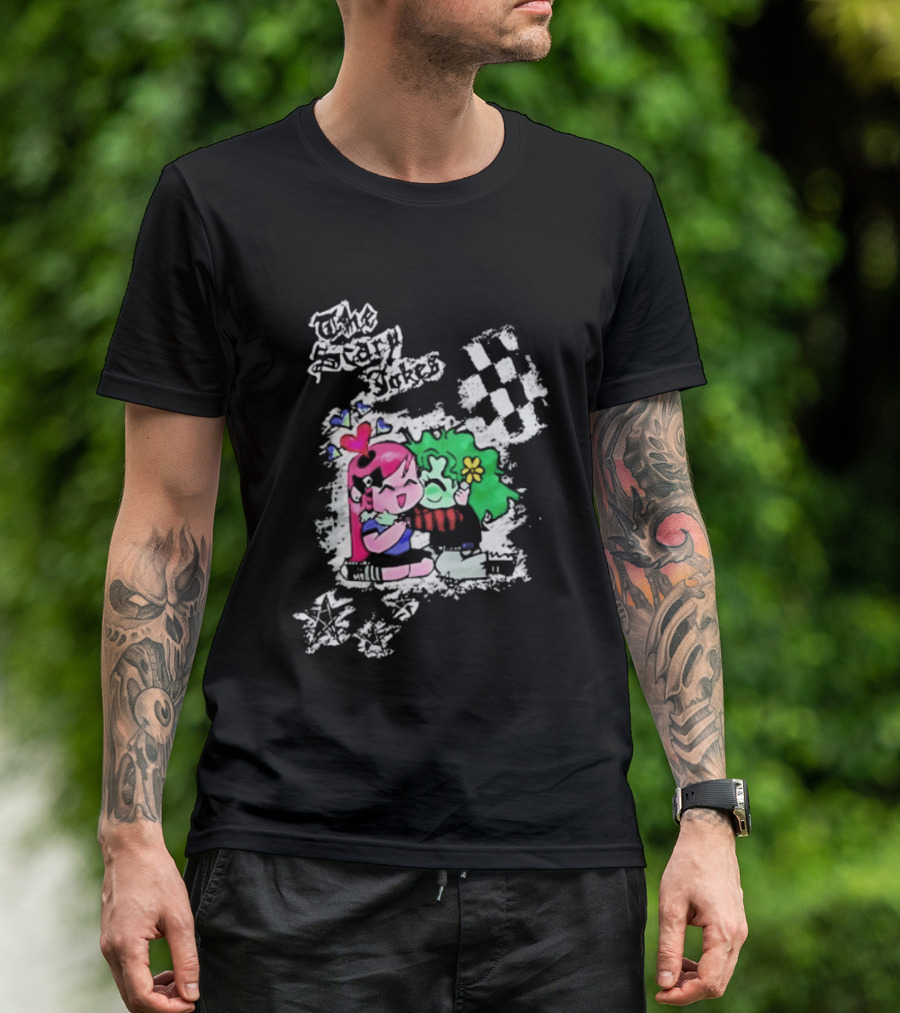The Scary Jokes Checkered Pattern With Colorful Characters T-Shirt
