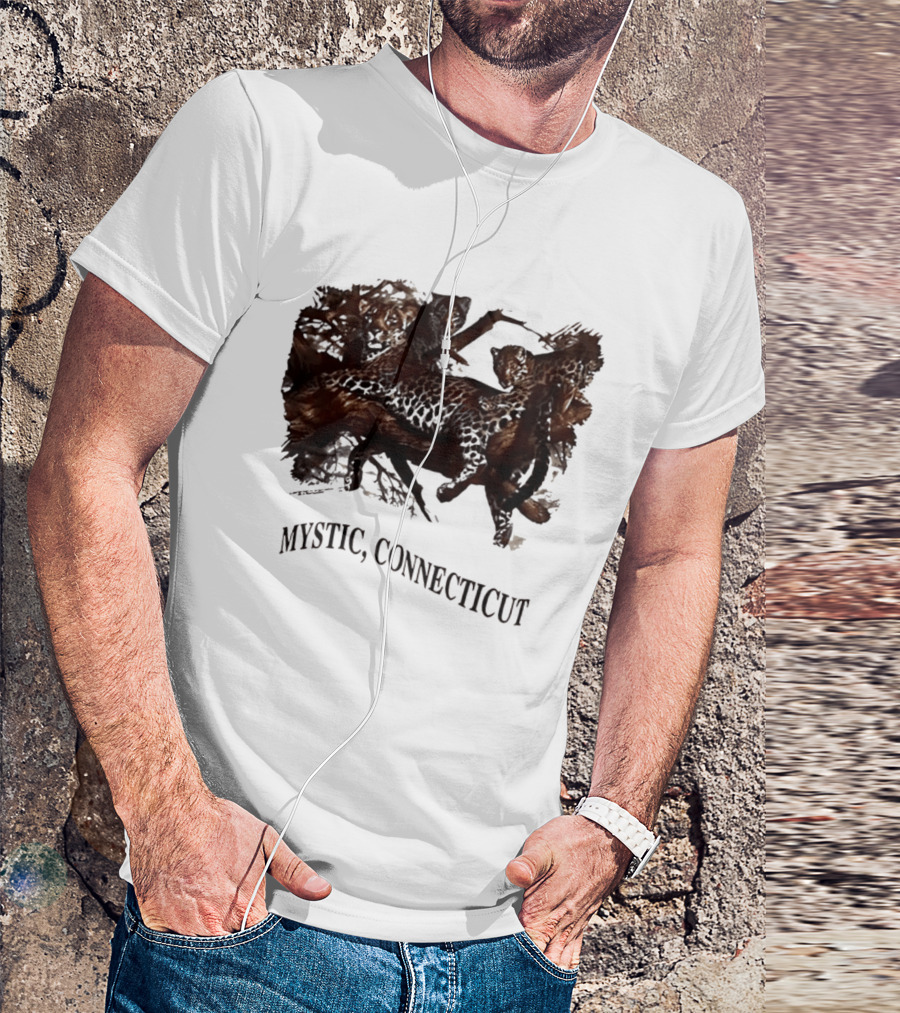 Mystic Connecticut Cheetah Panther Lion T-Shirt