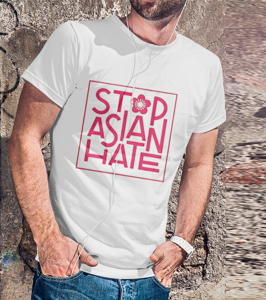 Stop Asian Hate Pink Blossom Flower Protest Activism T-Shirt