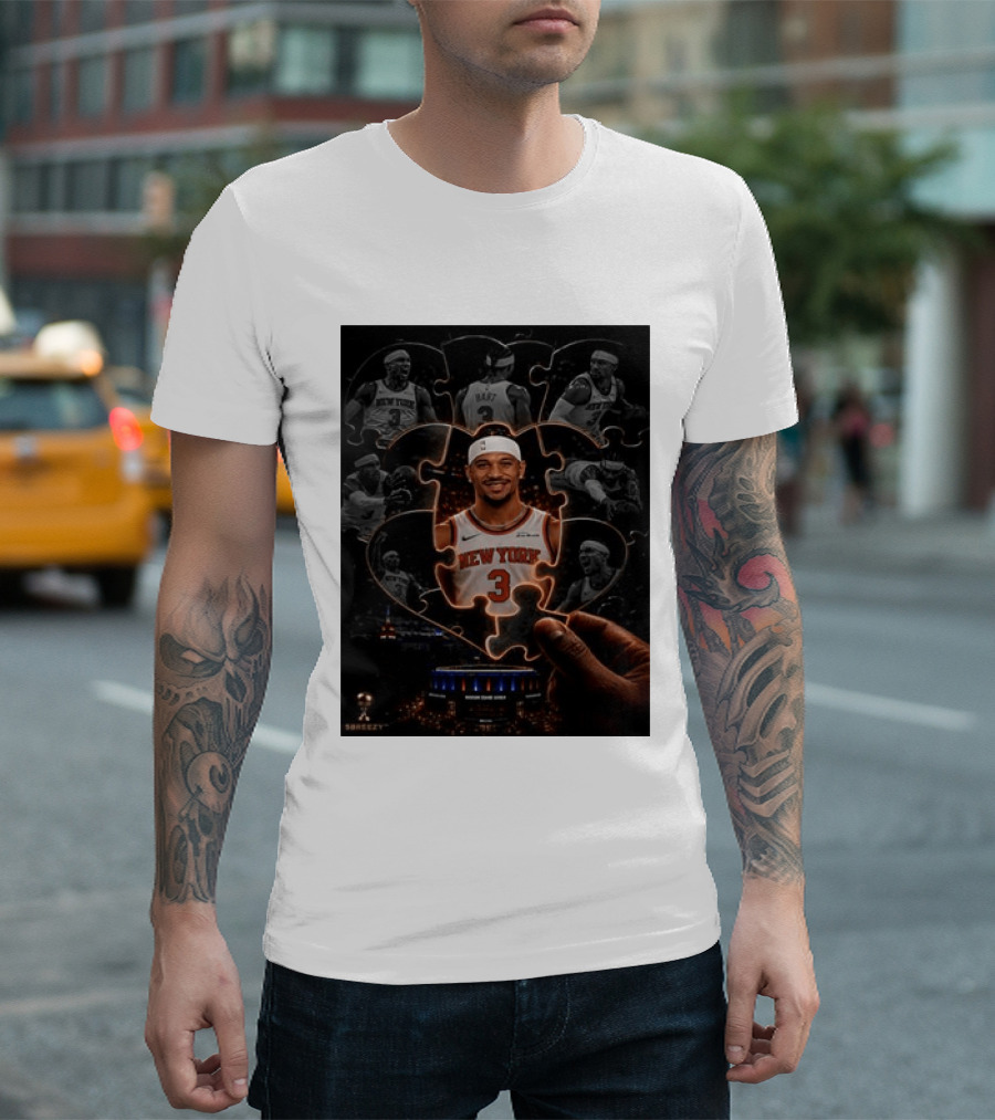 Josh Hart New York Knicks NBA Madison Square Garden Puzzle Image T-Shirt