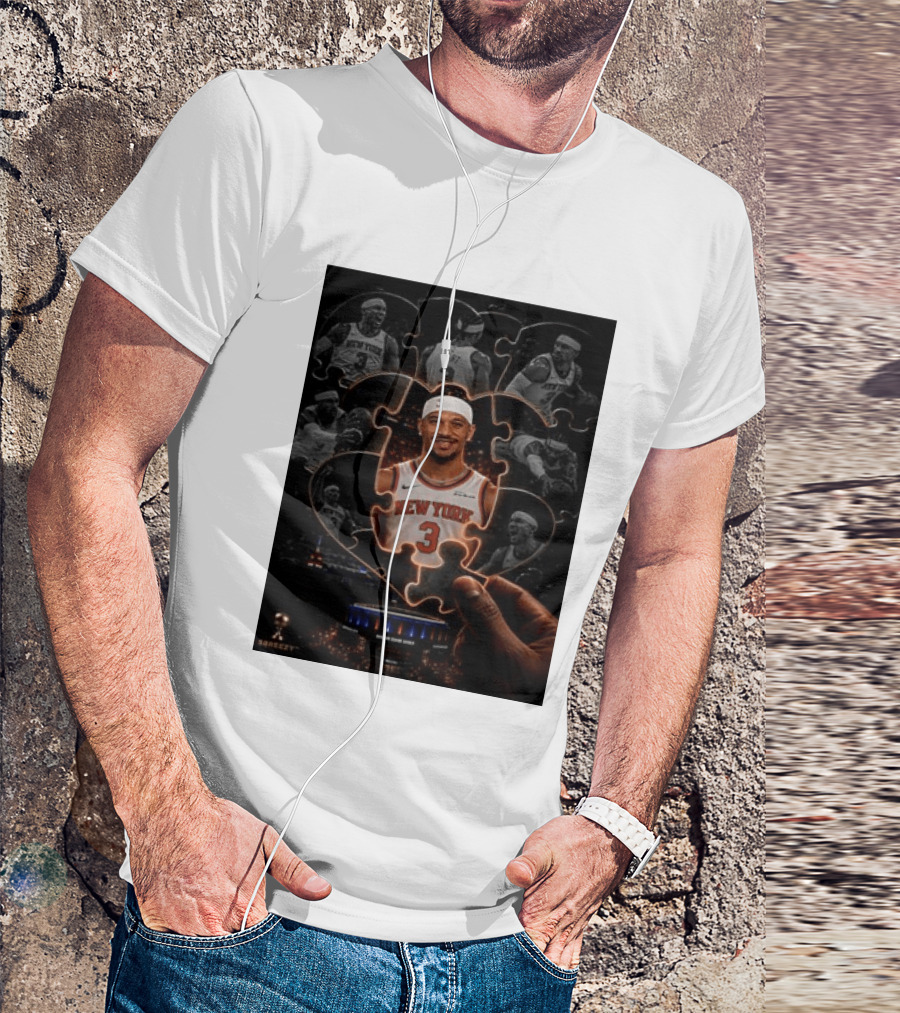 Josh Hart New York Knicks NBA Madison Square Garden Puzzle Image T-Shirt