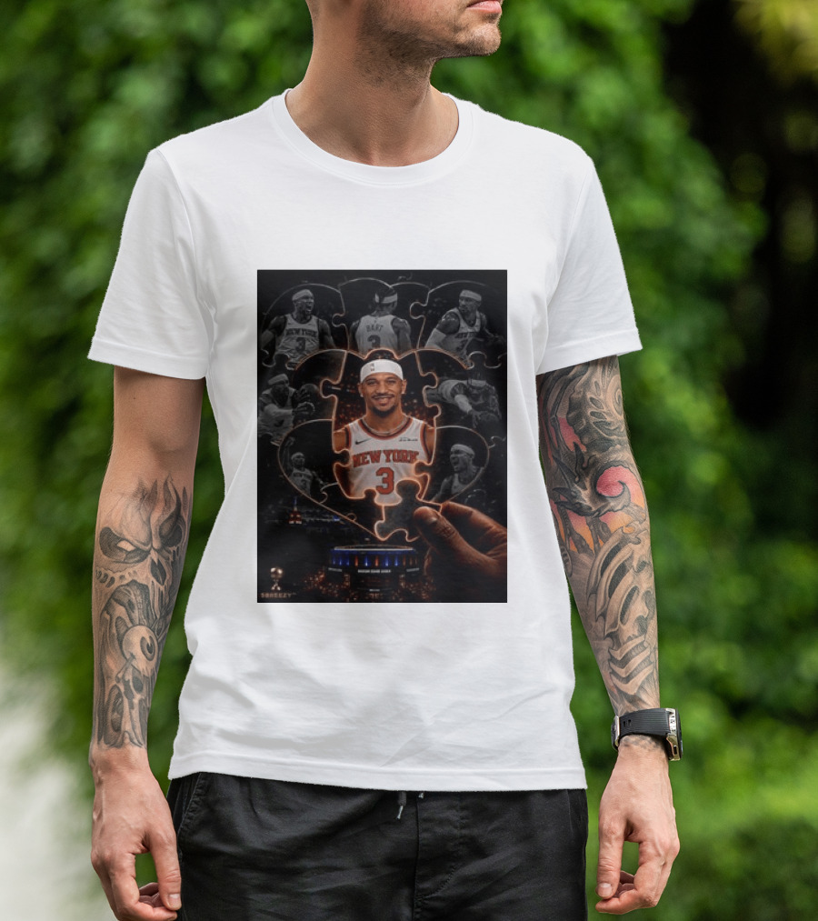 Josh Hart New York Knicks NBA Madison Square Garden Puzzle Image T-Shirt