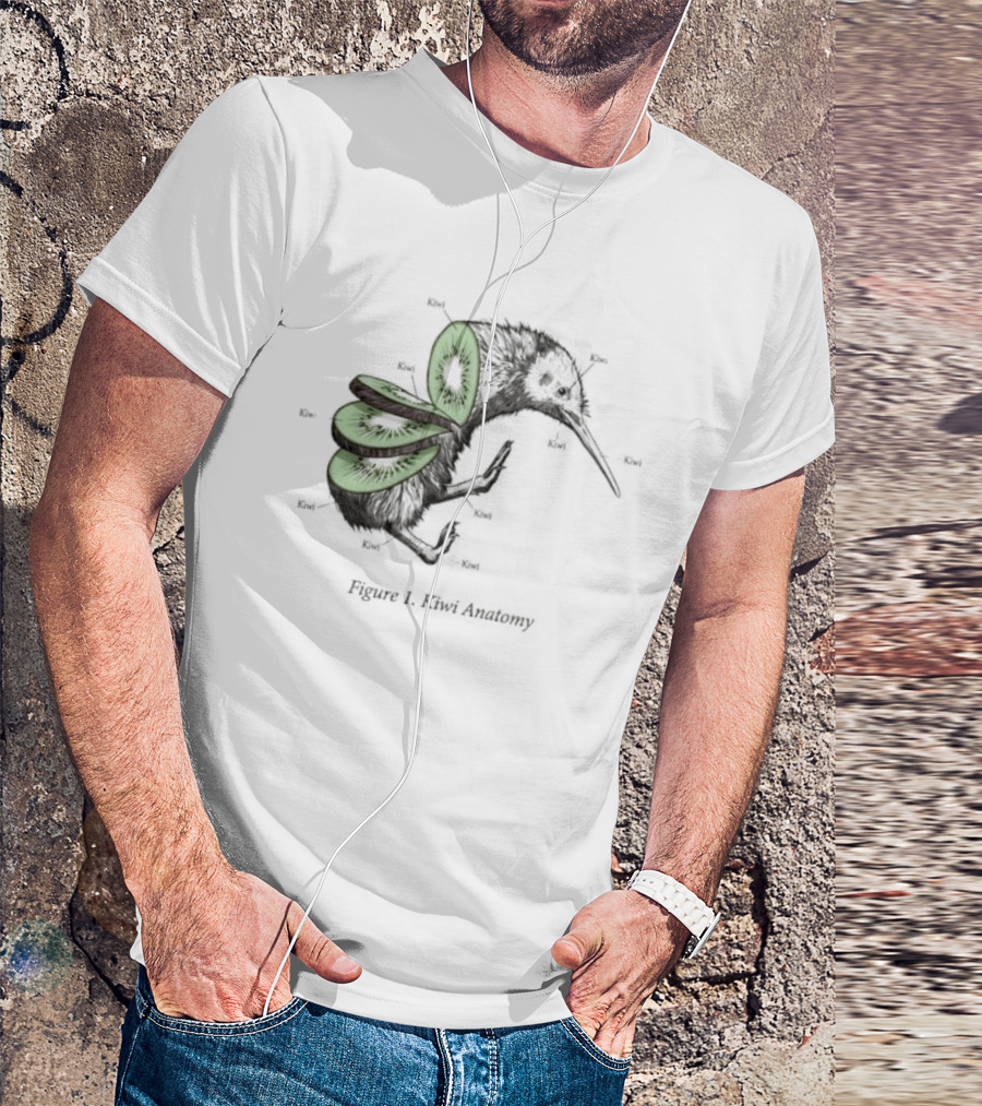 Kiwi Bird Kiwi Fruit Biology Anatomy Humor Nature Science Novelty Cute Insect Wings T-Shirt