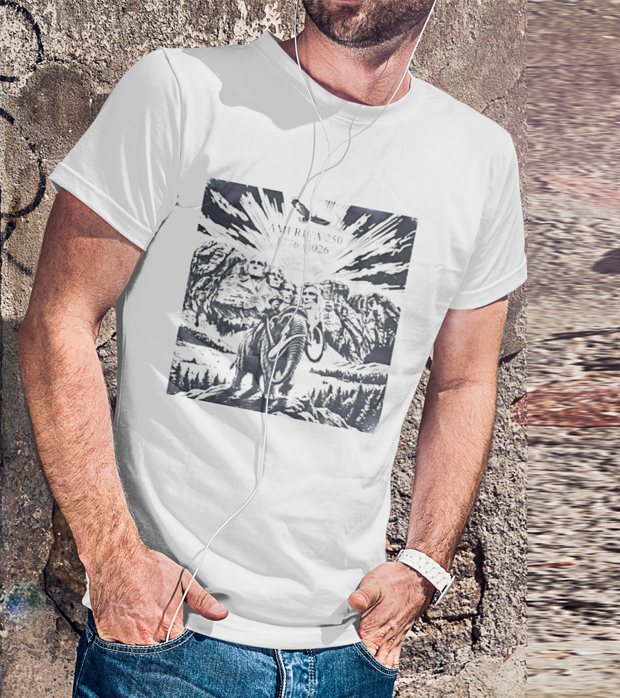 America 250 Mount Rushmore 1776 2026 Eagle Mammoth T-Shirt