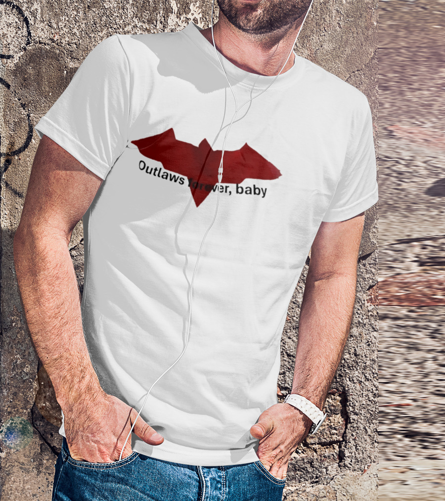 Outlaws Forever Baby Red Bat Symbol Emo T-Shirt