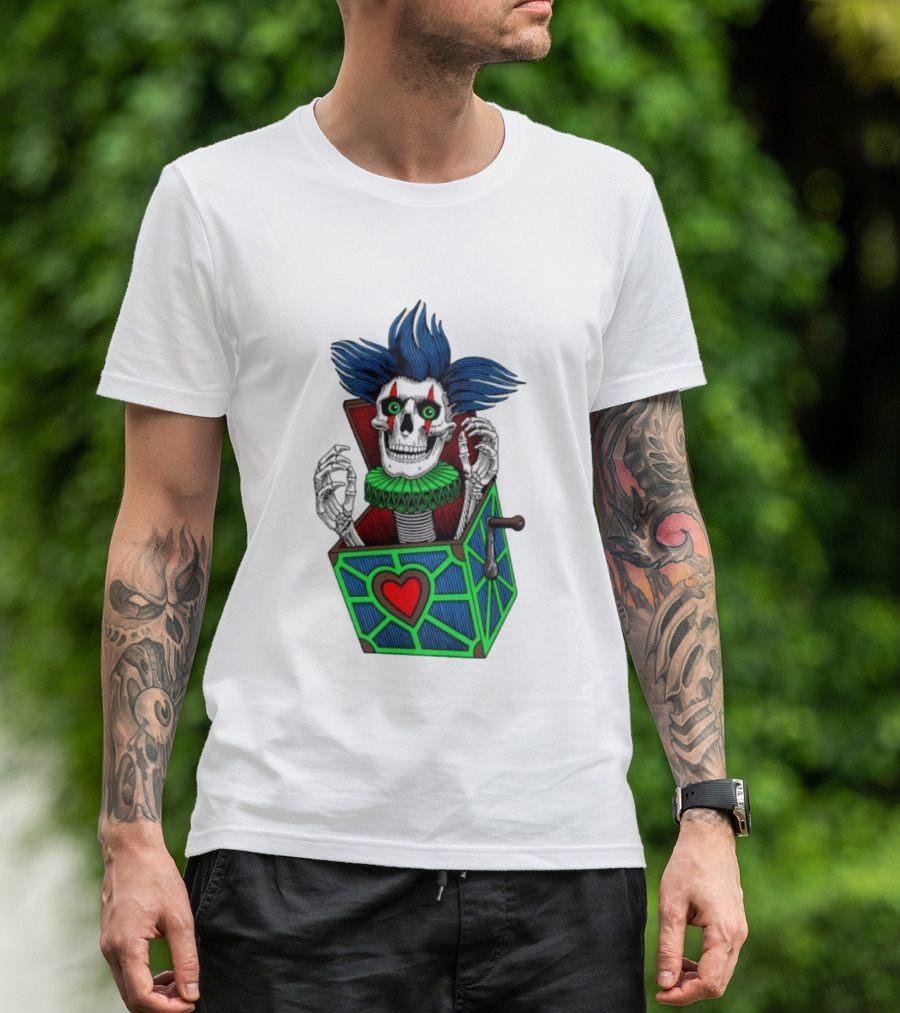 Powell Peralta Chris Hiett Skull Jack In The Box Clown Image T-Shirt