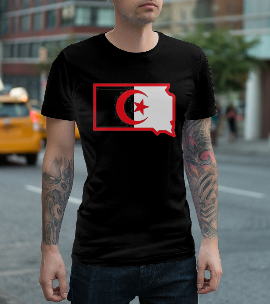 Lawrence Of Algeria South Dakota Flag Shape Crescent Star T-Shirt