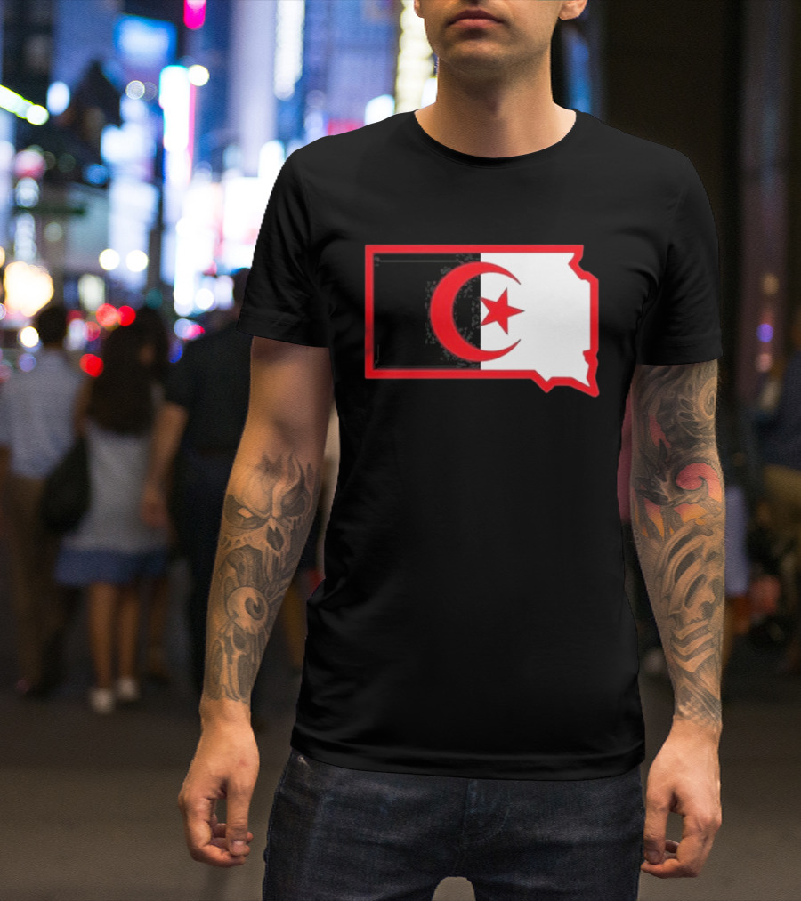 Lawrence Of Algeria South Dakota Flag Shape Crescent Star T-Shirt