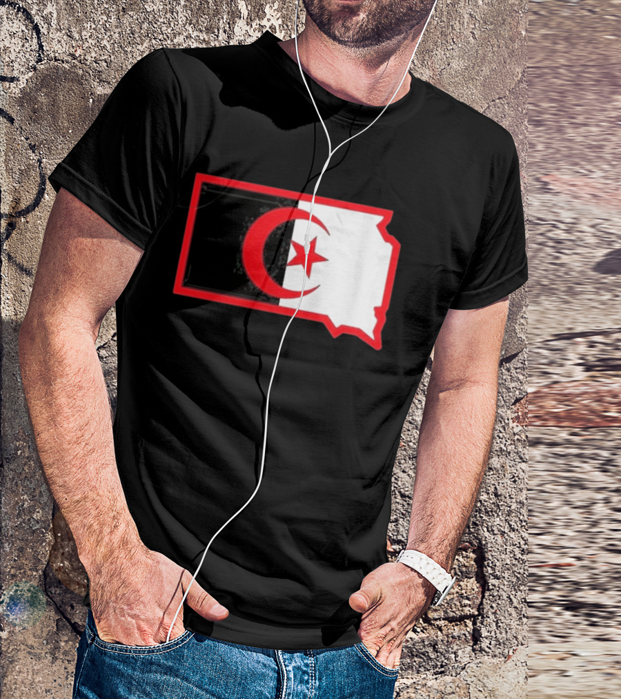 Lawrence Of Algeria South Dakota Flag Shape Crescent Star T-Shirt