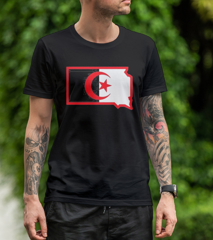 Lawrence Of Algeria South Dakota Flag Shape Crescent Star T-Shirt