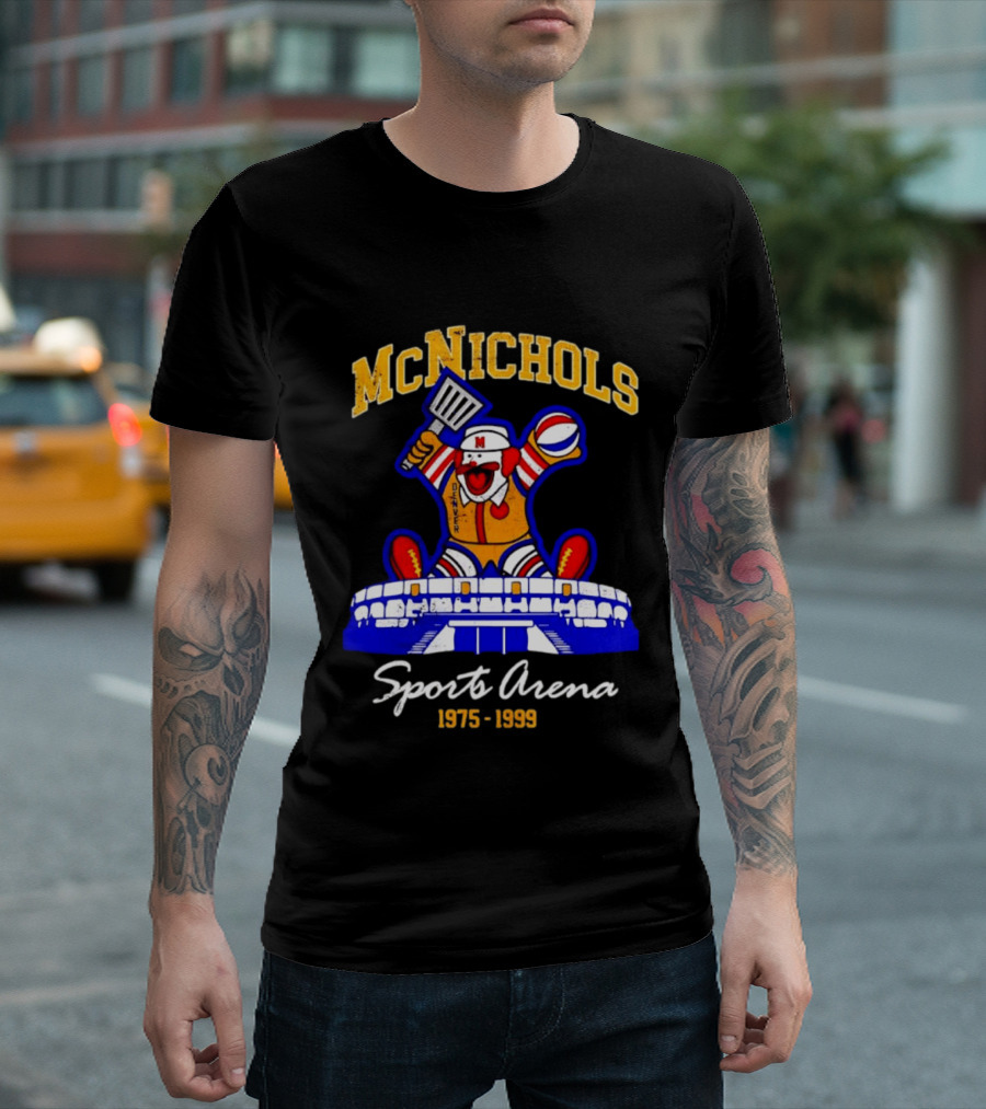 McNichols Sports Arena Denver Nuggets Clown 1975 1999 NBA Basketball T-Shirt
