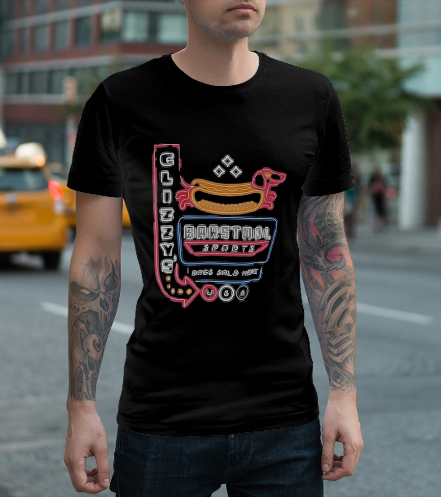 Glizzy Barstool Sports Dog Sold Here Neon USA T-Shirt