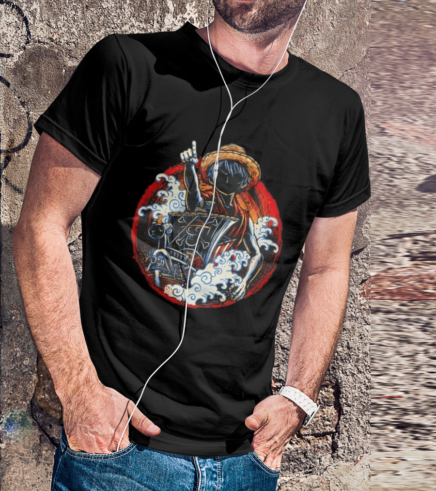 One Piece Monkey D Luffy And Going Merry Adventure Voyage T-Shirt
