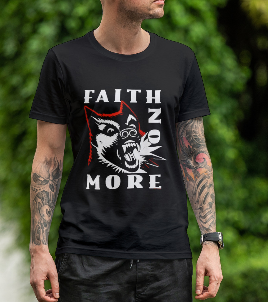 Faith No More Dog Graphic Bold Red White Band T-Shirt