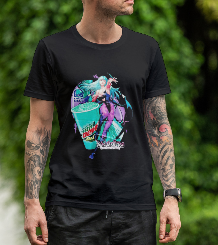 Morrigan Aensland Darkstalkers Taco Bell Mountain Dew Baja Blast Resurrection T-Shirt