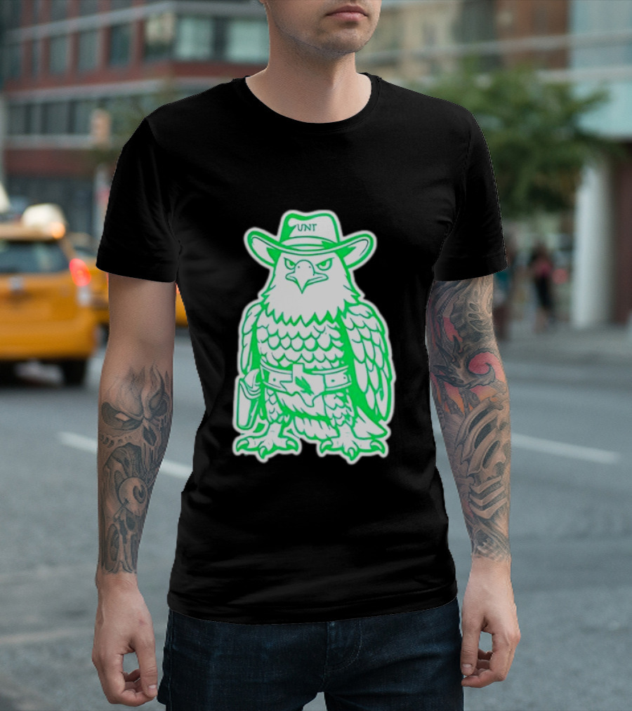 North Texas Mean Green Eagle UNT Cowboy Hat T-Shirt
