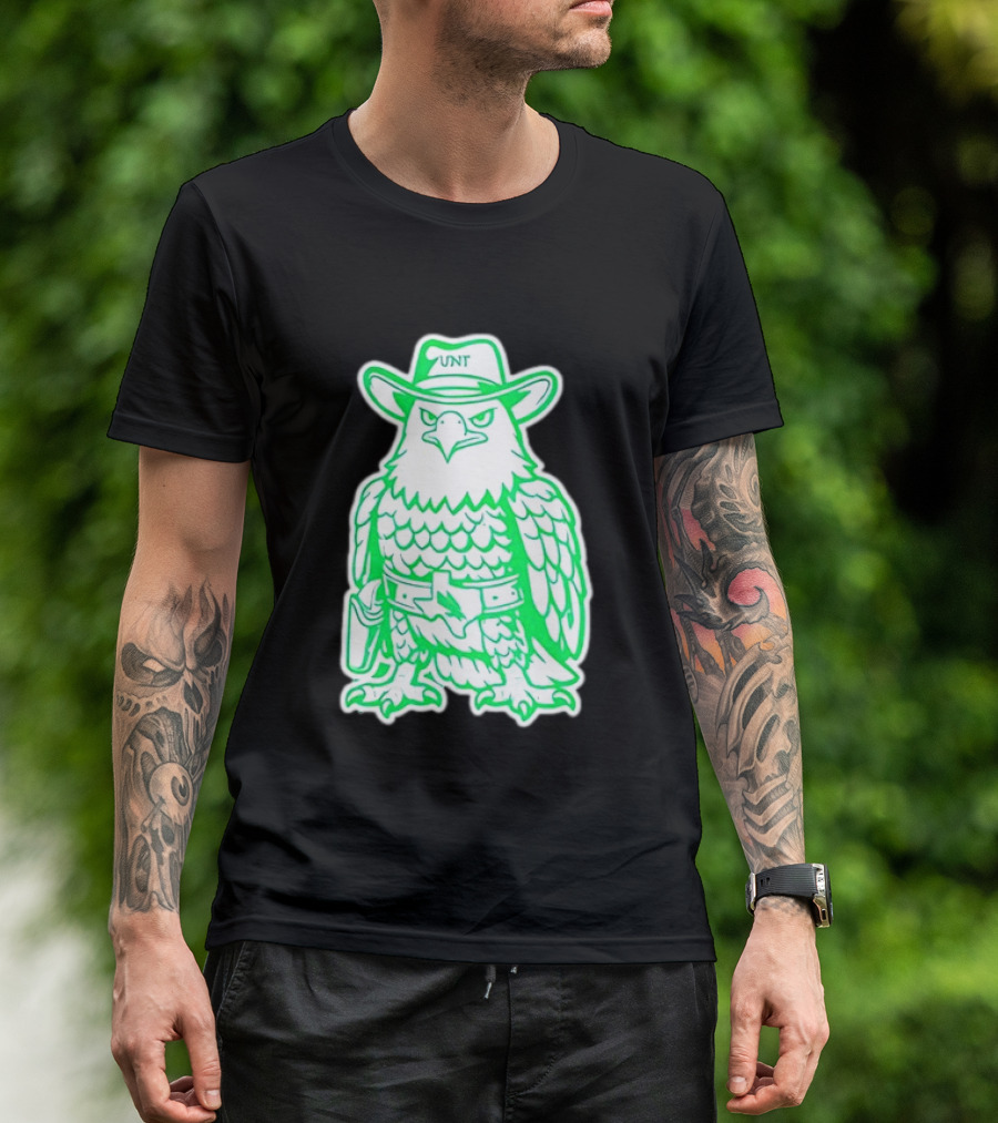 North Texas Mean Green Eagle UNT Cowboy Hat T-Shirt