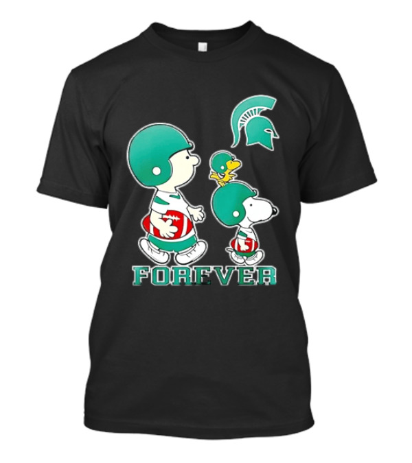 Peanuts Woodstock Charlie Brown Snoopy Michigan State Spartans Forever T-Shirt